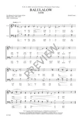 Balulalow - Custer - Choral Octavo - SATB A Cappella