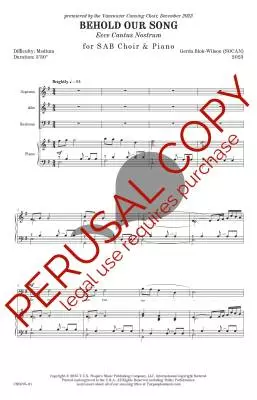 Behold Our Song - Blok-Wilson - Choral Octavo - SAB Accompanied