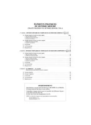Elements Pratiques du Rythme Mesure, Vol.1 - Fontaine - Theory - Book