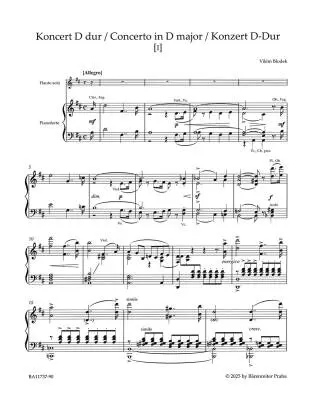 Concerto for Flute and Orchestra in D Major - Blodek - Piano Reduction, Part - Flute, Orchestra