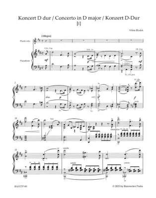 Concerto for Flute and Orchestra in D major - Blodek/Koronthaly/Vytlacil - Flute/Piano - Sheet