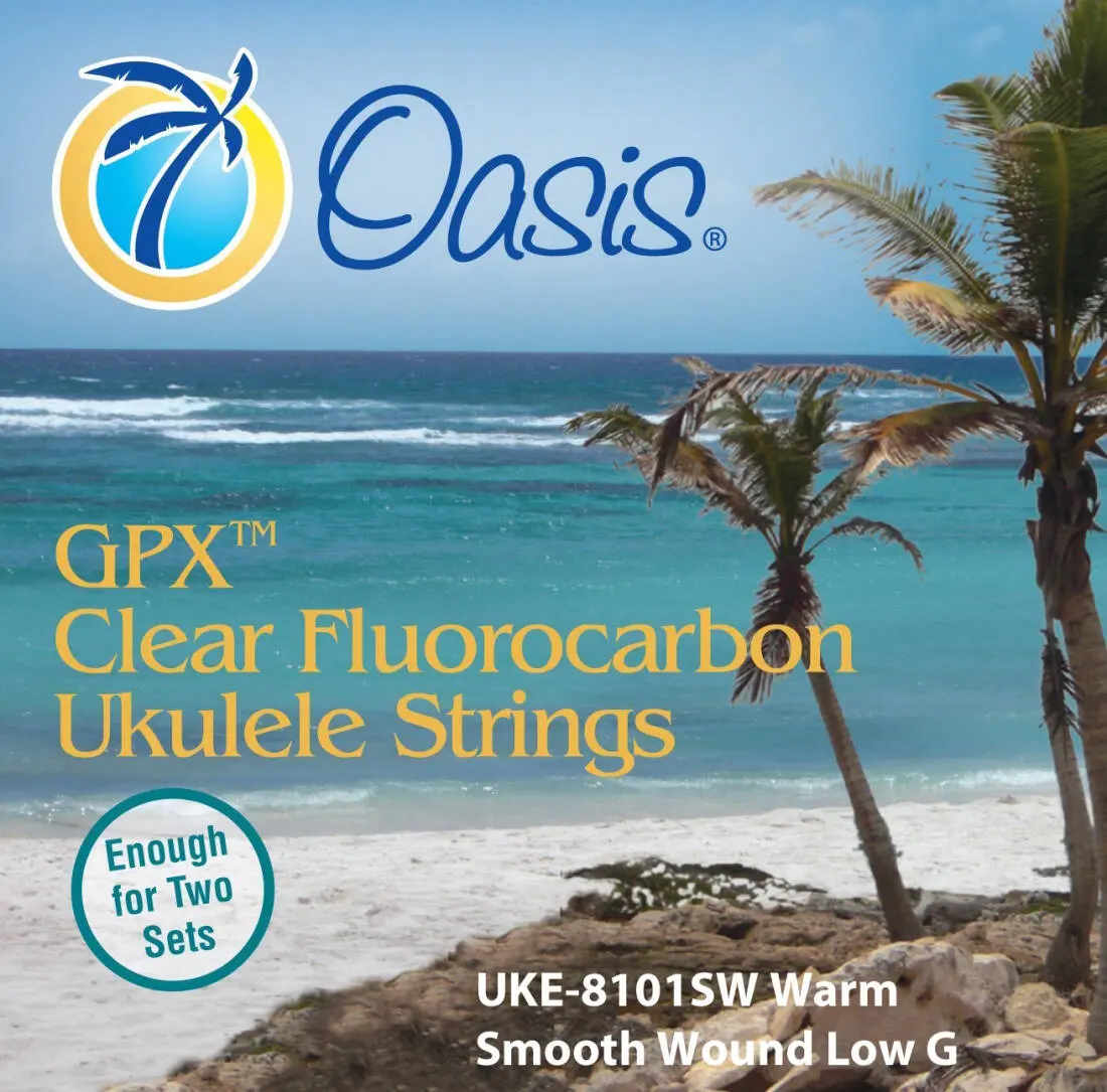 GPX Clear Fluorocarbon Ukulele Strings with Smooth Wound Warm Low G - Double Set