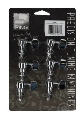 Standard 6-in-line Screwless Mount Sealed Geared Tuners - Chrome