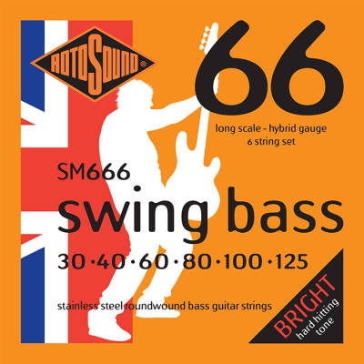 Rotosound - Swing Bass 66 Stainless Steel Bass Strings 30-125 (6 String Set)