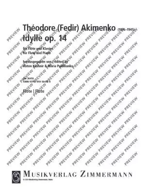Idylle, Op. 14 - Akimenko/Kushnir/Pukhlianko -  Flute/Piano - Sheet