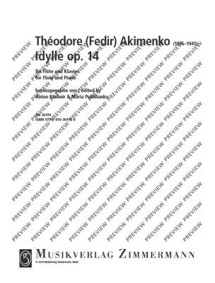 Idylle, Op. 14 - Akimenko/Kushnir/Pukhlianko -  Flute/Piano - Sheet