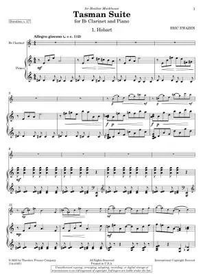 Tasman Suite - Ewazen - Bb Clarinet/Piano - Book