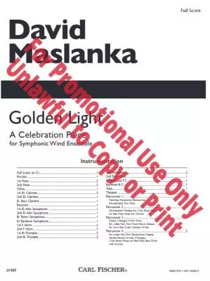 Golden Light: A Celebration Piece - Maslanka - Concert Band - Gr. 5