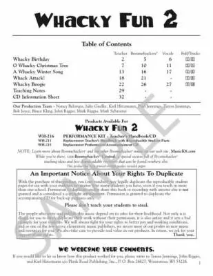 Whacky Fun 2 - Jennings/Riggio/Hitzemann - Teacher\'s Book/Repro Kit/CD - Boomwhackers