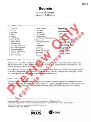 Bourree - Krieger/Strommen - Concert Band - Gr. 3