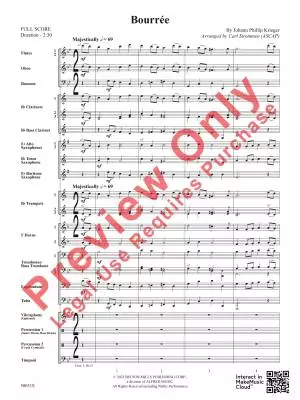 Bourree - Krieger/Strommen - Concert Band - Gr. 3