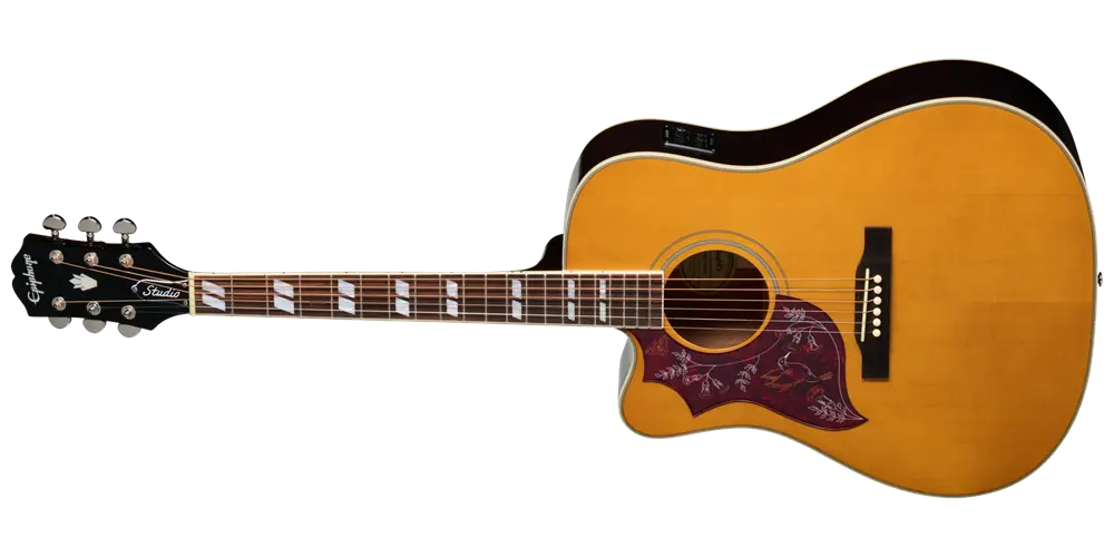 Hummingbird Studio EC Acoustic/Electric Guitar with Gigbag - Antique Natural (Left Handed)