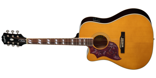 Epiphone - Hummingbird Studio EC Acoustic/Electric Guitar with Gigbag - Antique Natural (Left Handed)