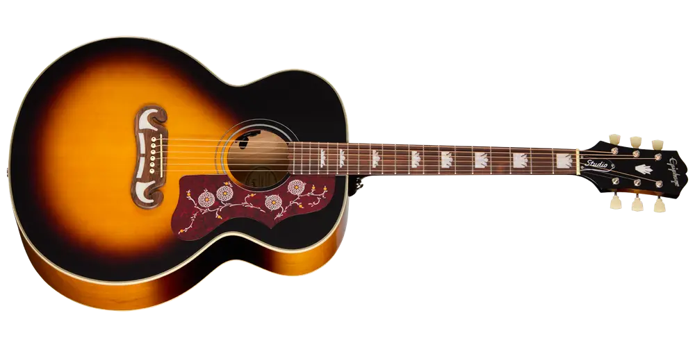 J-200 Studio Acoustic/Electric Guitar with Gigbag - Vintage Sunburst