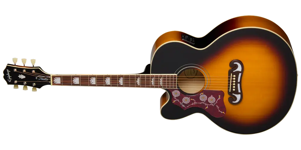 J-200 Studio Acoustic/Electric Guitar with Gigbag - Vintage Sunburst (Left Handed)