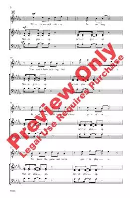 Never Gonna Give You Up - Stock/Waterman/Aitken/Sharpe - Choral Octavo - 3-Pt Mixed