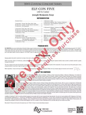 ELF-CON FIVE (All Is Calm) - Earp - Concert Band (Flex-Band) - Gr. 3.5