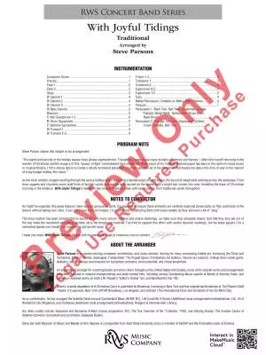 With Joyful Tidings - Parsons - Concert Band - Gr. 3.5