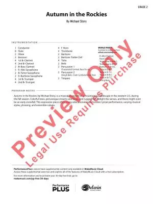 Autumn in the Rockies - Story - Concert Band - Gr. 2