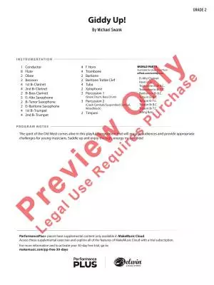 Giddy Up! - Swank - Concert Band - Gr. 2