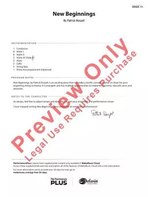 New Beginnings - Roszell - String Orchestra - Gr. 1.5