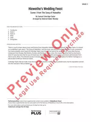 Hiawatha\'s Wedding Feast - Coleridge-Taylor/Monday - String Orchestra - Gr. 3