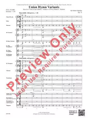 Union Hymn Variants - Sheldon - Concert Band - Gr. 3.5