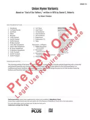Union Hymn Variants - Sheldon - Concert Band - Gr. 3.5