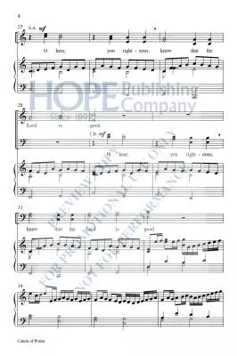 Canon of Praise - Pachelbel/Hopson - Choral Octavo - SATB Accompanied