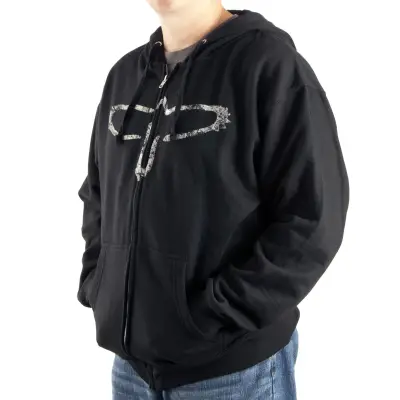 PRS Guitars - Full-zip Black Hoodie, 12th Fret Bird - Large