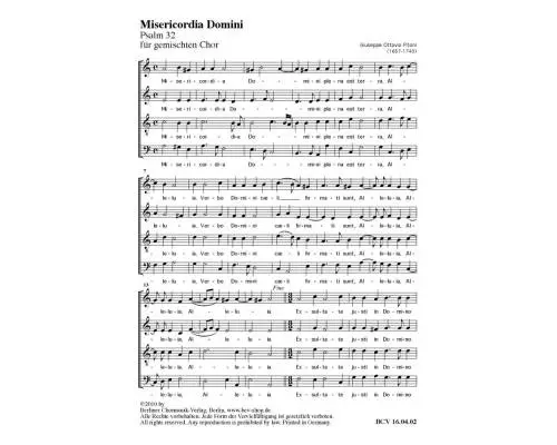 Ries & Erler Musikverlag - Misericordia Domini - Pitoni - Choral Octavo - SATB A Cappella