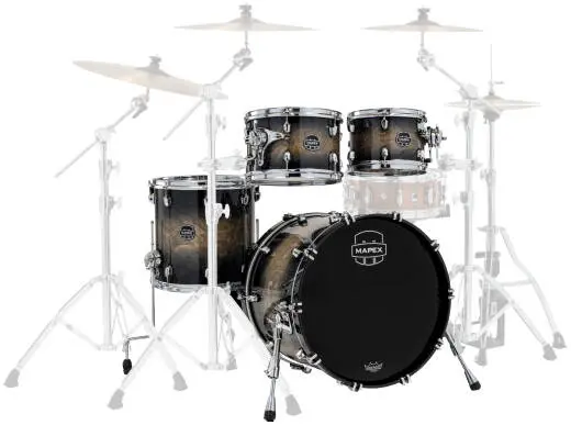 Mapex - Saturn VI Fusion 4-Piece Shell Pack (20,10,12,14) - Black Ink Burst