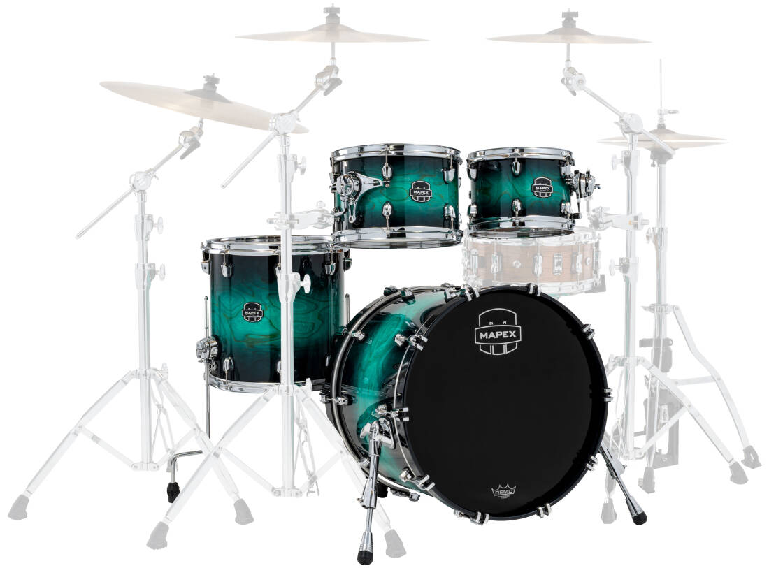 Saturn VI Fusion 4-Piece Shell Pack (20,10,12,14) - Marine Teal Burst