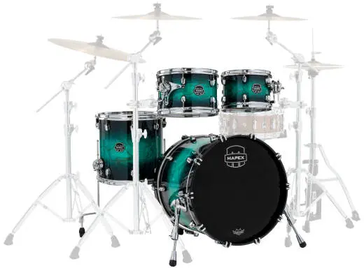 Mapex - Saturn VI Fusion 4-Piece Shell Pack (20,10,12,14) - Marine Teal Burst