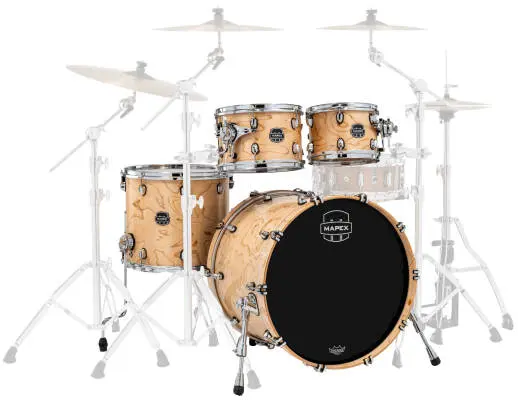 Mapex - Saturn VI Rock 4-Piece Shell Pack (22,10,12,16) - Exotic Natural Burl