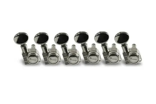 Kluson - 6 in Line Bass Side Revolution Series Locking D-Mount Mini Tuning Machines - Chrome