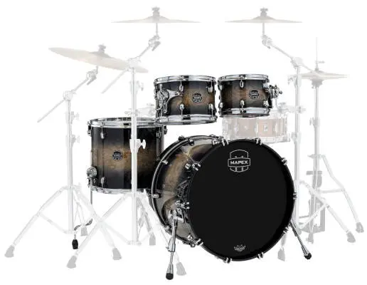 Mapex - Saturn VI 4-Piece Shell Pack (22,10,12,16) - Black Ink Burst