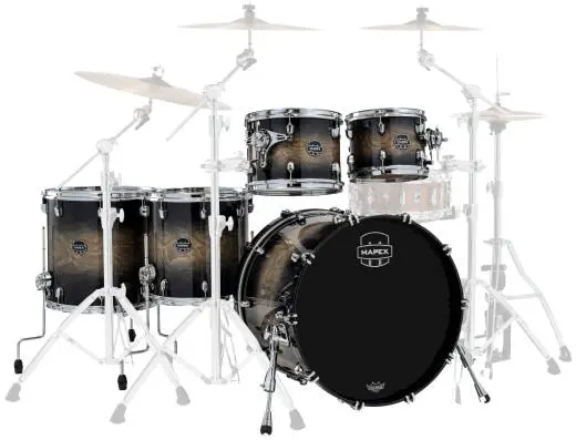 Saturn VI Studioease 5-Piece Shell Pack (22,10,12,14,16) - Black Ink Burst