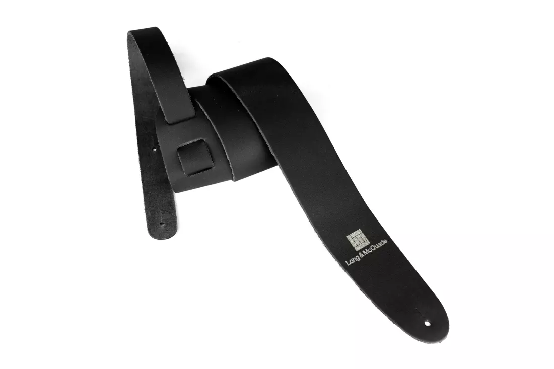 2 1/2\'\' Leather Guitar Strap - Black