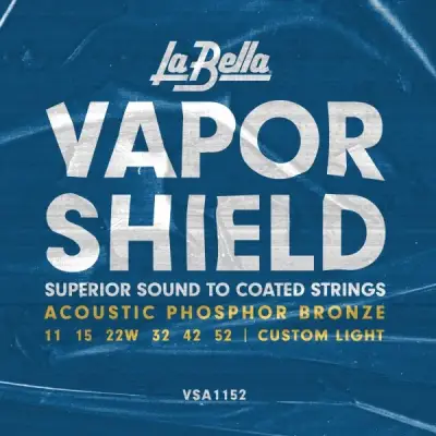 La Bella - Vapor Shield Acoustic Guitar Strings - Custom Light (11-52)