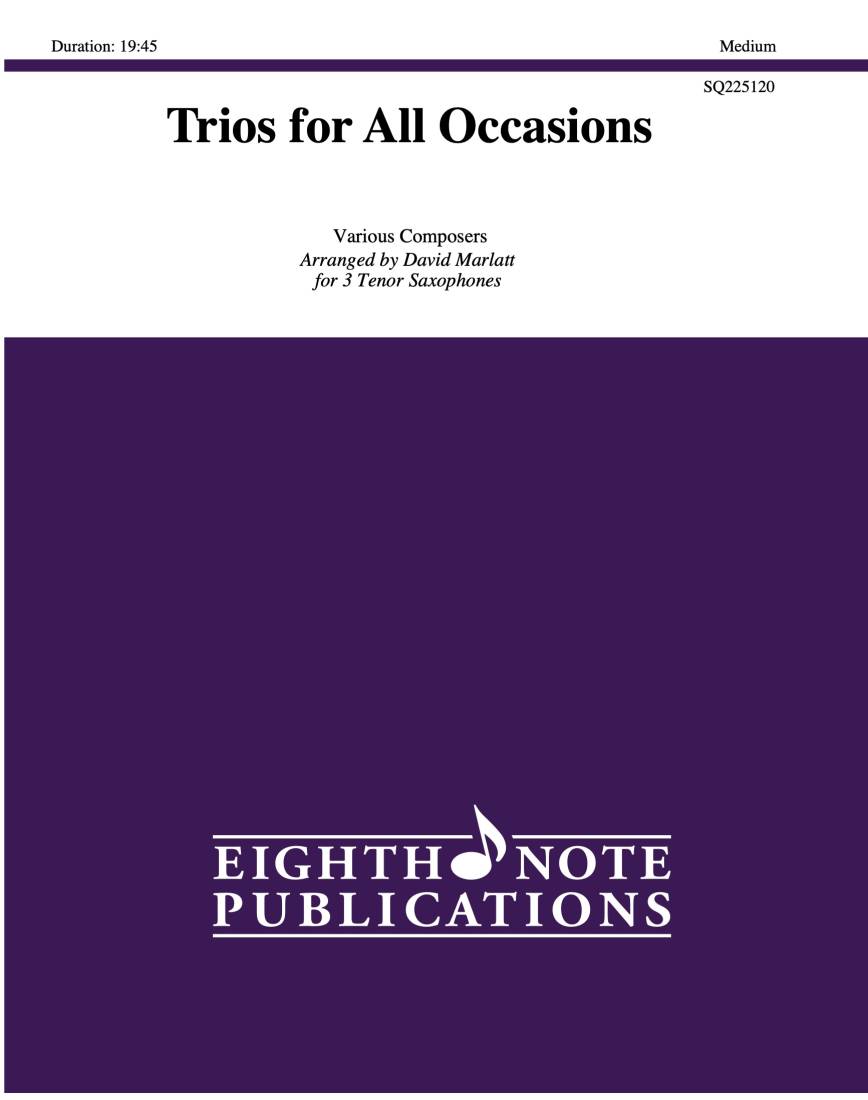 Trios for All Occasions - Marlatt - Tenor Sax - Book