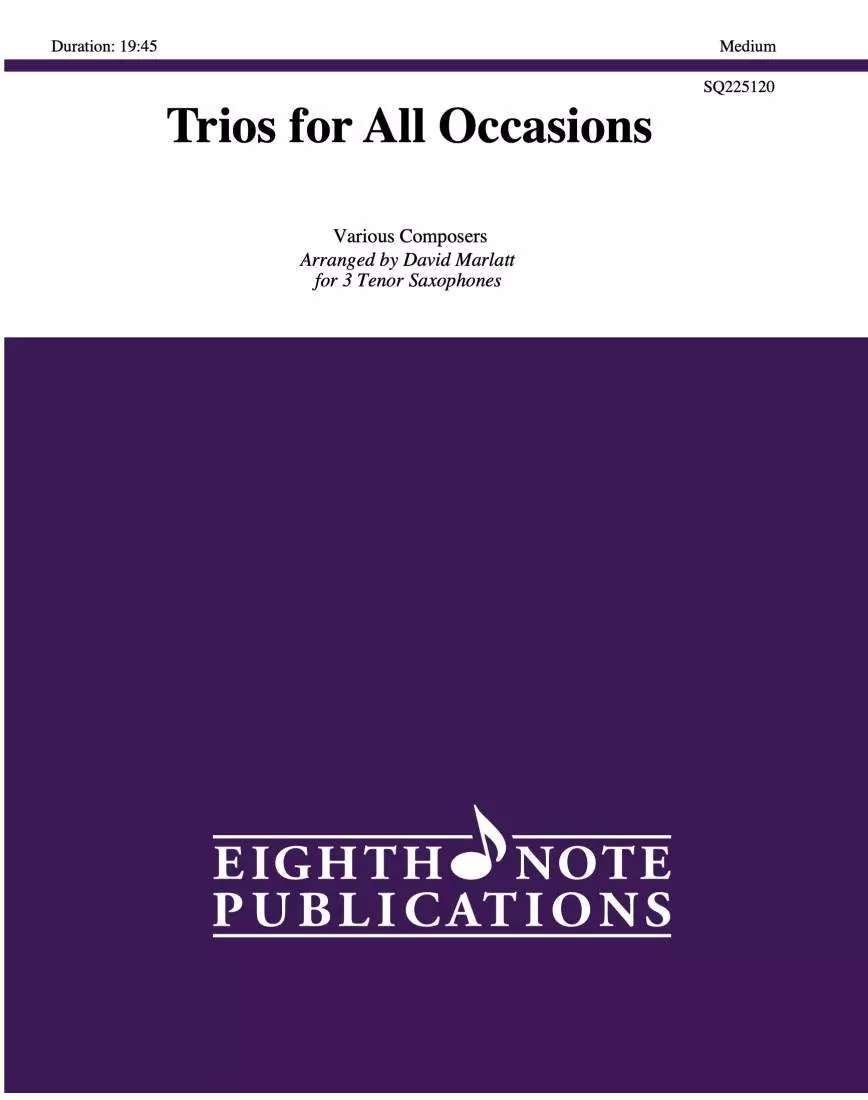 Trios for All Occasions - Marlatt - Tenor Sax - Book