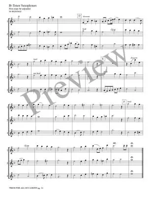 Trios for All Occasions - Marlatt - Tenor Sax - Book