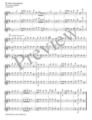 Trios for All Occasions - Marlatt - Tenor Sax - Book