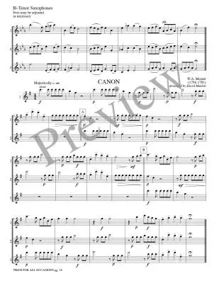 Trios for All Occasions - Marlatt - Tenor Sax - Book