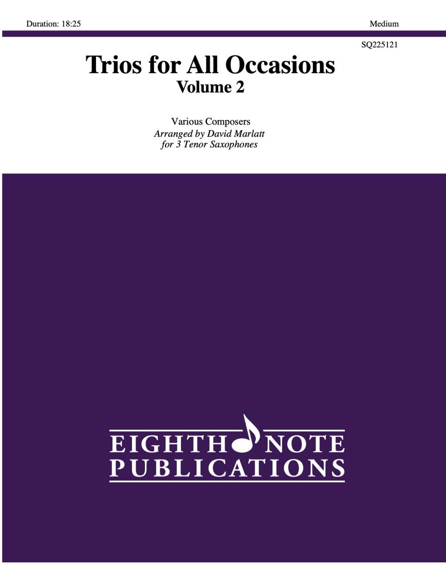 Trios for All Occasions, Vol.2 - Marlatt - Tenor Sax - Book