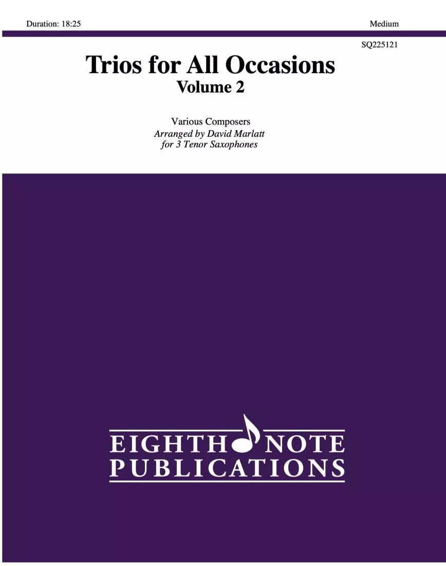 Trios for All Occasions, Vol.2 - Marlatt - Tenor Sax - Book