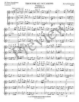 Trios for All Occasions, Volume 3 - Kaisershot - Tenor Sax - Book