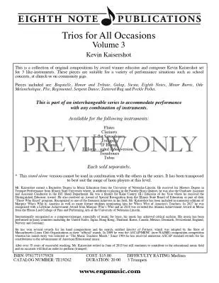 Trios for All Occasions, Volume 3 - Kaisershot - Trumpet - Book