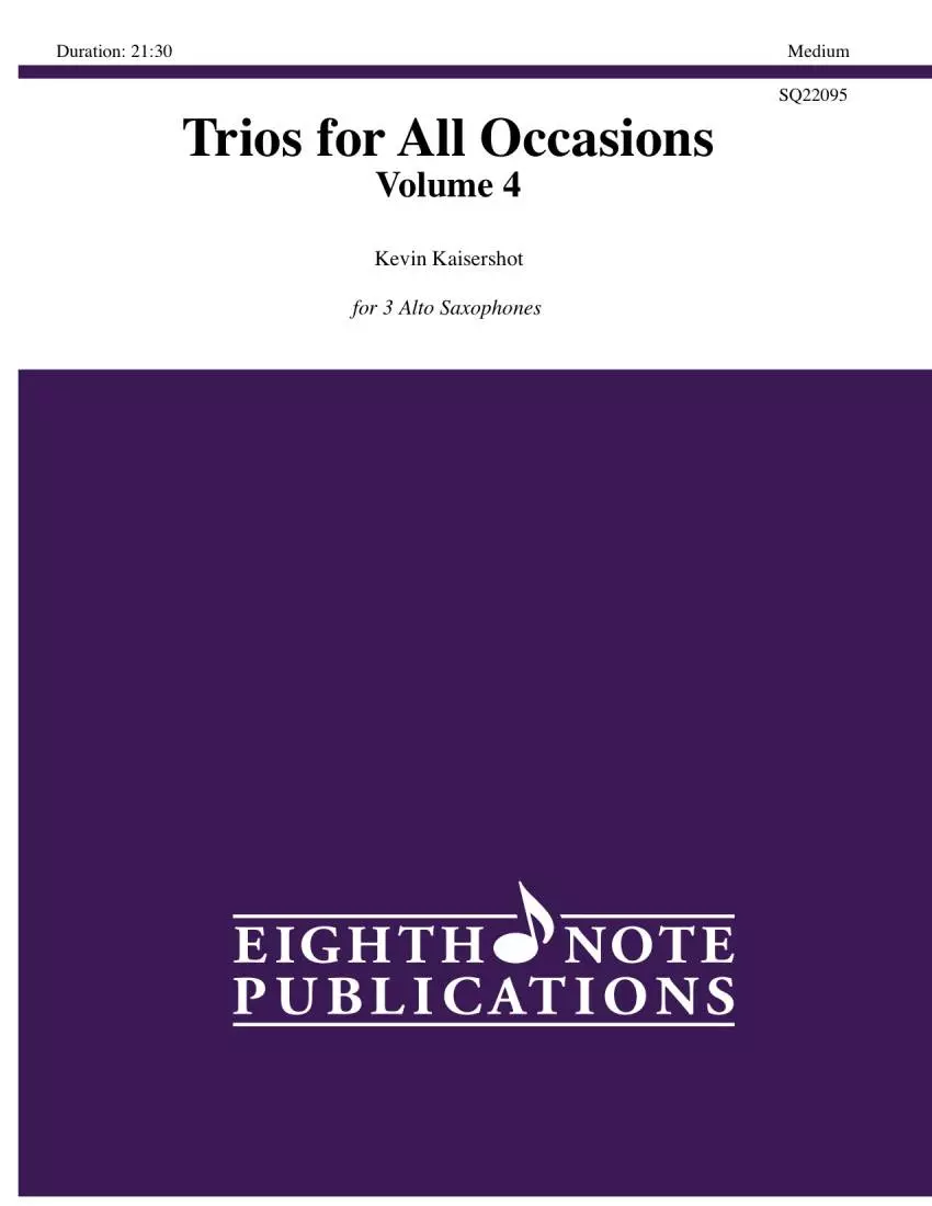Trios for All Occasions Volume 4 - Kaisershot - Alto Saxophone - Book